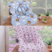Capa Almofadada Para Bebê Conforto Estampa Baby + Proteção Para Cinto 01 Peça Anti Alérgico