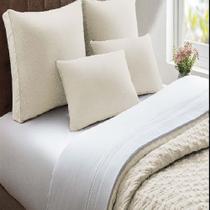 Capa Almofadão Cabeceira Rustico Branco Naturalle 78x50x10cm