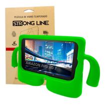 Capa Amazon Fire Hd 7 Case Infantil Macia + Pelicula - Verde - Strong Line