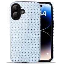 Capa Amzfield para iPhone 16 6,1" com Dupla Camada e Estampa de Bolinhas Azul Capa Amzfield para iPhone 16 6,1" com Dupla Camada e Estampa de Bolinhas Azul