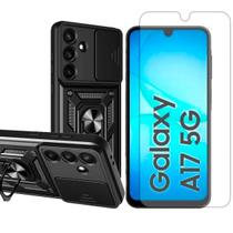 Capa Anel Armor Para Samsung Galaxy A17 + Pelicula Hidrogel Cor:Preto