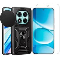 Capa Anel Para Redmi Note 15 Pro Plus 5G + Pelicula Hidrogel Cor:Preto
