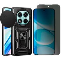Capa Anel Para Redmi Note 15 Pro Plus + Pelicula Privacidade Cor:Preto