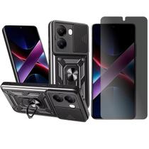 Capa Anel Para Xiaomi Poco X7 Pro + Pelicula Privacidade