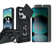 Capa Anel Para Xiaomi Redmi Note 14 4G + Pelicula Privacy