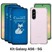 Capa Anti Choque TPU + 3UN Película Fosca Privacidade para Samsung Galaxy A56 5G
