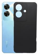 Capa Anti Impacto Aveludada Preta Para Realme Note 60