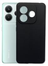 Capa Anti Impacto Aveludada Preta Para Redmi Note 14 5g