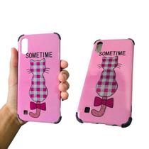 Capa anti-impacto em tpu com desenho compatível com samsung galaxy a10 / m10 (tela: 6.2") (4g) cor:rosa / desenho gata Capa anti-impacto em tpu com desenho compatível com samsung galaxy a10 / m10 (tela: 6.2") (4g) cor:rosa / desenho gata