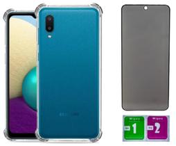 Capa Anti Impacto Para Galaxy A02 + Pelicula Privacidade