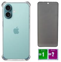Capa Anti Impacto Para Iphone 16 Plus + Pelicula Privacidade