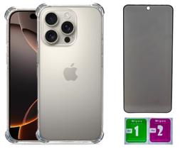 Capa Anti Impacto Para Iphone 16 Pro Max + Pelicula Privacidade