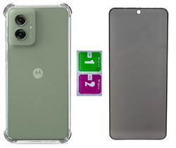 Capa Anti Impacto Para Moto G55 + Pelicula Privacidade