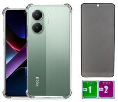 Capa Anti Impacto Para Poco X7 Pro 5g + Pelicula Privacidade Capa Anti Impacto Para Poco X7 Pro 5g + Pelicula Privacidade