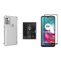 Capa Anti Impacto + Pelicula 3d + Pel Câmera Compatível Com Moto G30