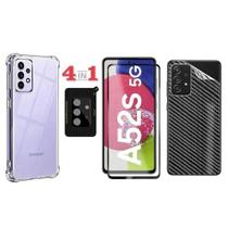 Capa Anti Impacto + Pelicula de Vidro 3D + Pelicula de Camera + Carbono p/ Samsung Galaxy A52S 5G - XR