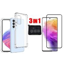 Capa Anti Impacto + Pelicula de Vidro 3D + Pelicula de Camera Traseira para Samsung Galaxy A53 5G