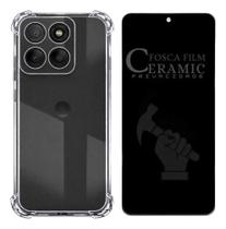 Capa Anti Impacto + Película Privacidade Fosca P/ Moto G67 Capa Anti Impacto + Película Privacidade Fosca P/ Moto G67