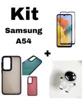 Capa Anti Impacto Space + Película 3D + Suporte Astronauta Mini Para Samsung Galaxy A54