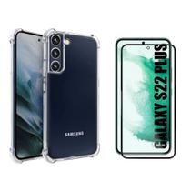 Capa Anti Impacto Transparente + 2x Peliculas de Vidro 3D para Samsung Galaxy S22 Plus - JV ACESSORIOS