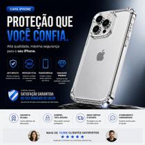 Capa Anti-impacto Transparente Para iPhone XR 11 12 13 14 15 16 Pro Max Capinha TPU Borda Reforçada