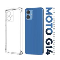 Capa Anti Impacto Transparente + Película De Ceramica Privacidade Fosca Para Moto G14 Xt2341 6.5