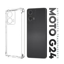Capa Anti Impacto Transparente + Película De Ceramica Privacidade Fosca Para Moto G24 Xt2423 Tela 6.56 - Cell In Power25