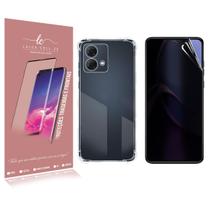 Capa anti impacto transparente + Película De Hydrogel Privacidade Para Moto G84 XT2347 6.55 - Luiza Cell25