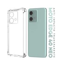 Capa Anti Impacto Transparente + Película De Vidro 3D Curvada Para Moto Edge 40 Neo 5G 6.55 Xt2307