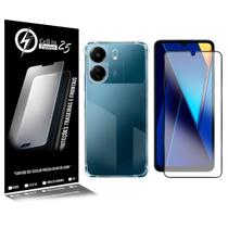 Capa anti impacto transparente + Película De Vidro 3D Para Xiaomi Poco C65 Tela 6.74 - Cell In Power25