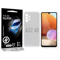 Capa anti impacto transparente + Pelicula De Vidro Comum Galaxy A32 4g A325 (Tela 6.4) - Cell In Power25
