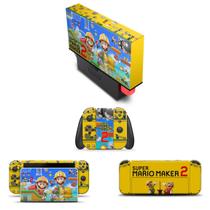 Capa Anti Poeira e Skin Compatível Nintendo Switch Oled - Super Mario Maker 2