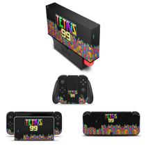 Capa Anti Poeira e Skin Compatível Nintendo Switch Oled - Tetris 99