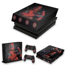 Capa Anti Poeira e Skin Compatível PS4 Fat - Deadpool 2