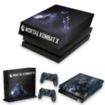 Capa Anti Poeira e Skin Compatível PS4 Fat - Mortal Kombat X - Sub Zero