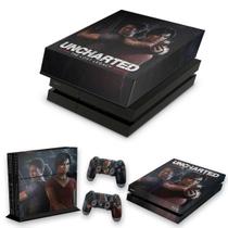 Capa Anti Poeira e Skin Compatível PS4 Fat - Uncharted Lost Legacy