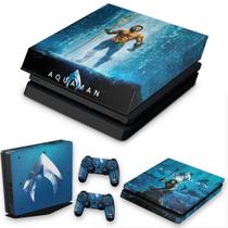Capa Anti Poeira e Skin Compatível PS4 Slim - Aquaman
