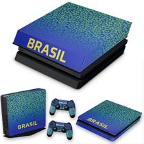 Capa Anti Poeira e Skin Compatível PS4 Slim - Brasil