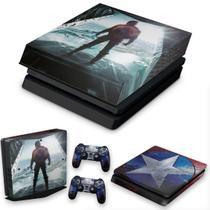 Capa Anti Poeira e Skin Compatível PS4 Slim - Capitao America