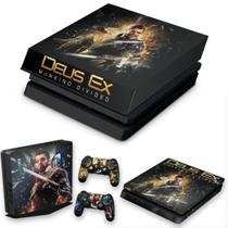 Capa Anti Poeira e Skin Compatível PS4 Slim - Deus Ex Mankind Divided