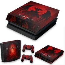 Capa Anti Poeira e Skin Compatível PS4 Slim - Diablo IV 4