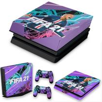 Capa Anti Poeira e Skin Compatível PS4 Slim - FIFA 21 - Pop Arte Skins