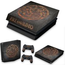 Capa Anti Poeira e Skin Compatível PS4 Slim - Game Of Thrones Targaryen