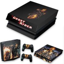 Capa Anti Poeira e Skin Compatível PS4 Slim - Ghost Rider A