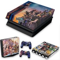 Capa Anti Poeira e Skin Compatível PS4 Slim - Kingdom Hearts