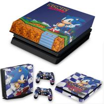 Capa Anti Poeira e Skin Compatível PS4 Slim - Sonic The Hedgehog
