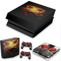 Capa Anti Poeira e Skin Compatível PS4 Slim - Street Fighter V