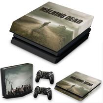 Capa Anti Poeira e Skin Compatível PS4 Slim - The Walking Dead