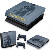 Capa Anti Poeira e Skin Compatível PS4 Slim - Uncharted 4 Limited Edition