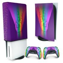 Capa Anti Poeira e Skin Compatível PS5 - Rainbow Colors Colorido